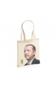 AK Parti logolu organik ham bez omuz çantası dikey seçim promosyon çantası